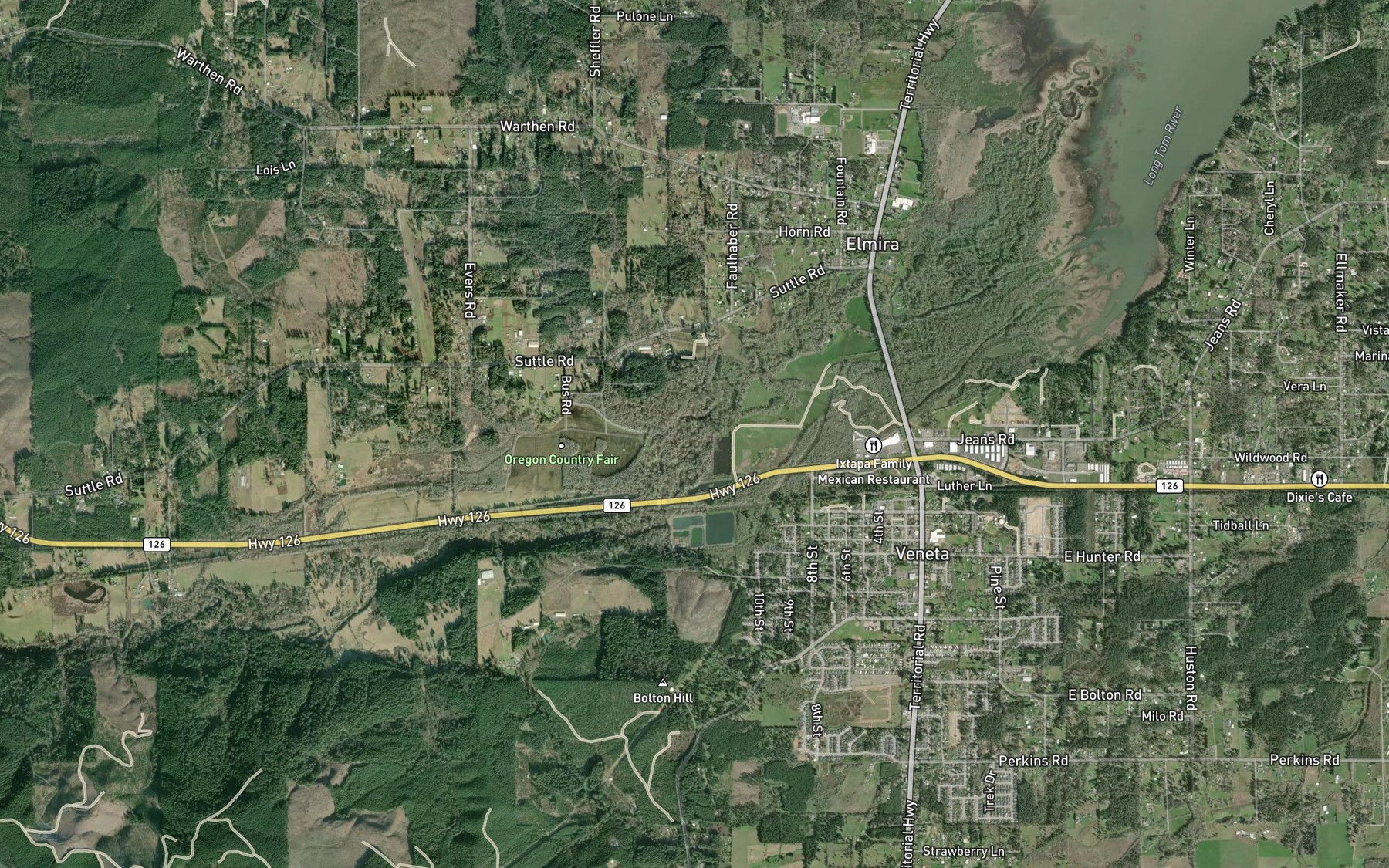 Satellite map of the Indian Creek