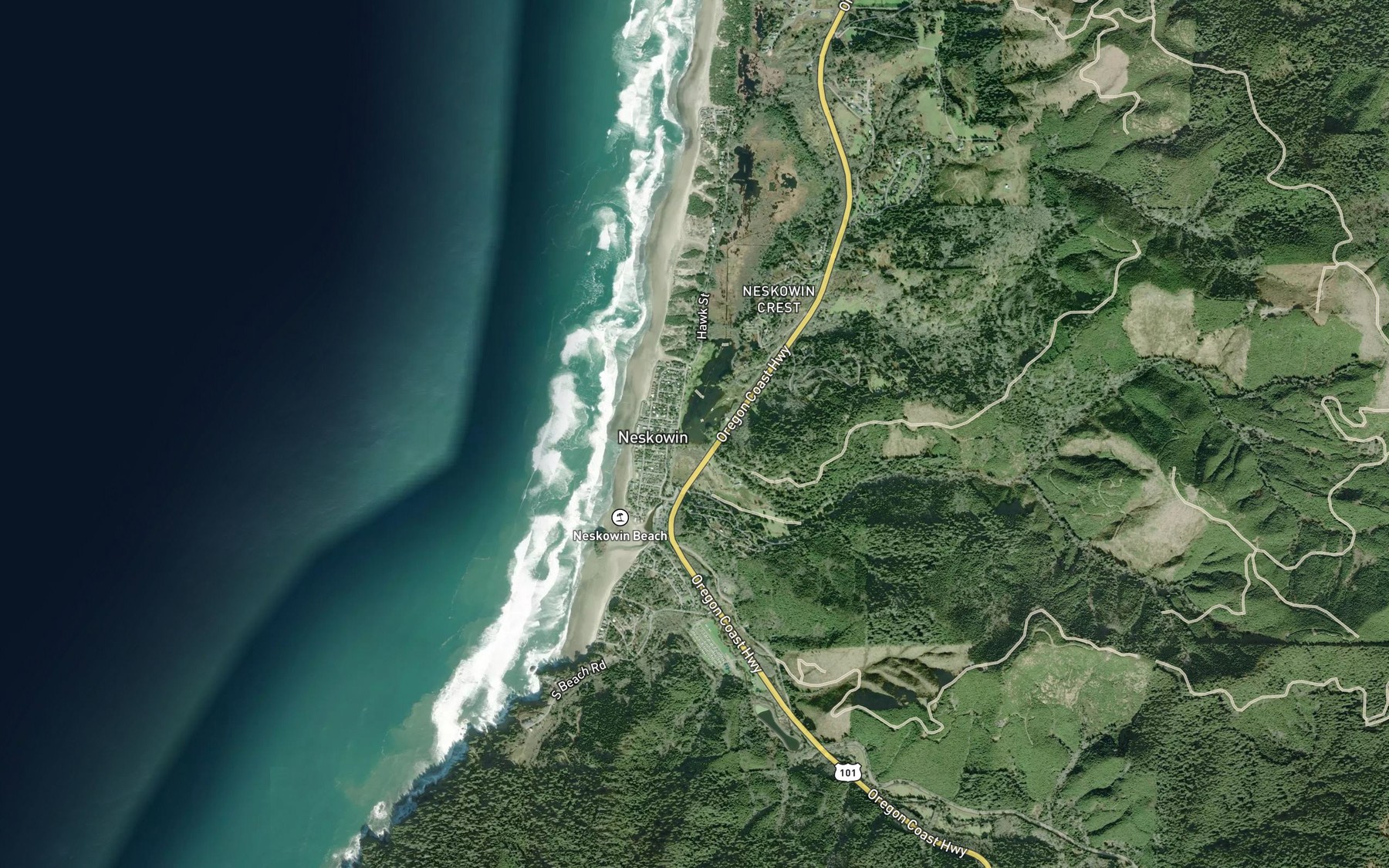 Satellite map of the Butte Creek