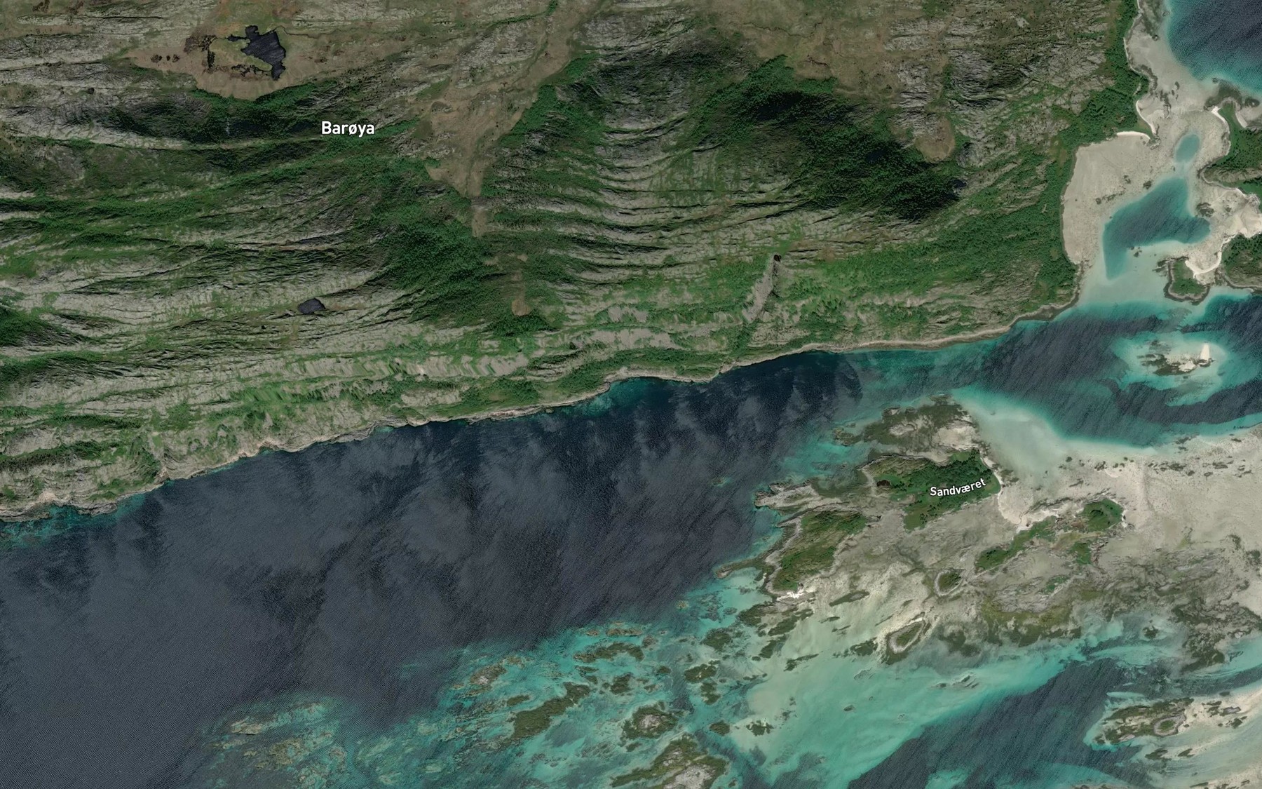 Satellite map of the Sortvika