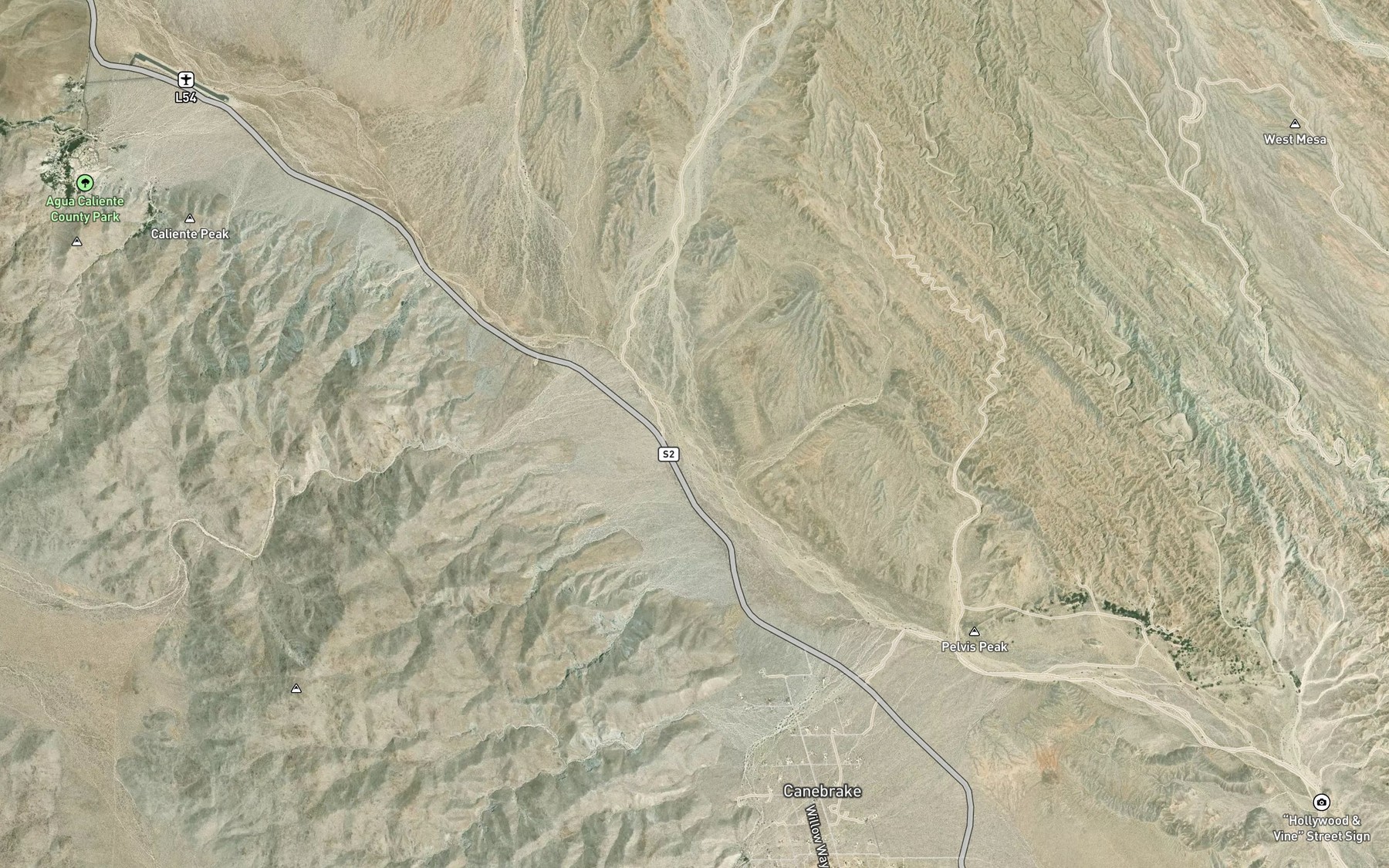 Satellite map of the June Wash