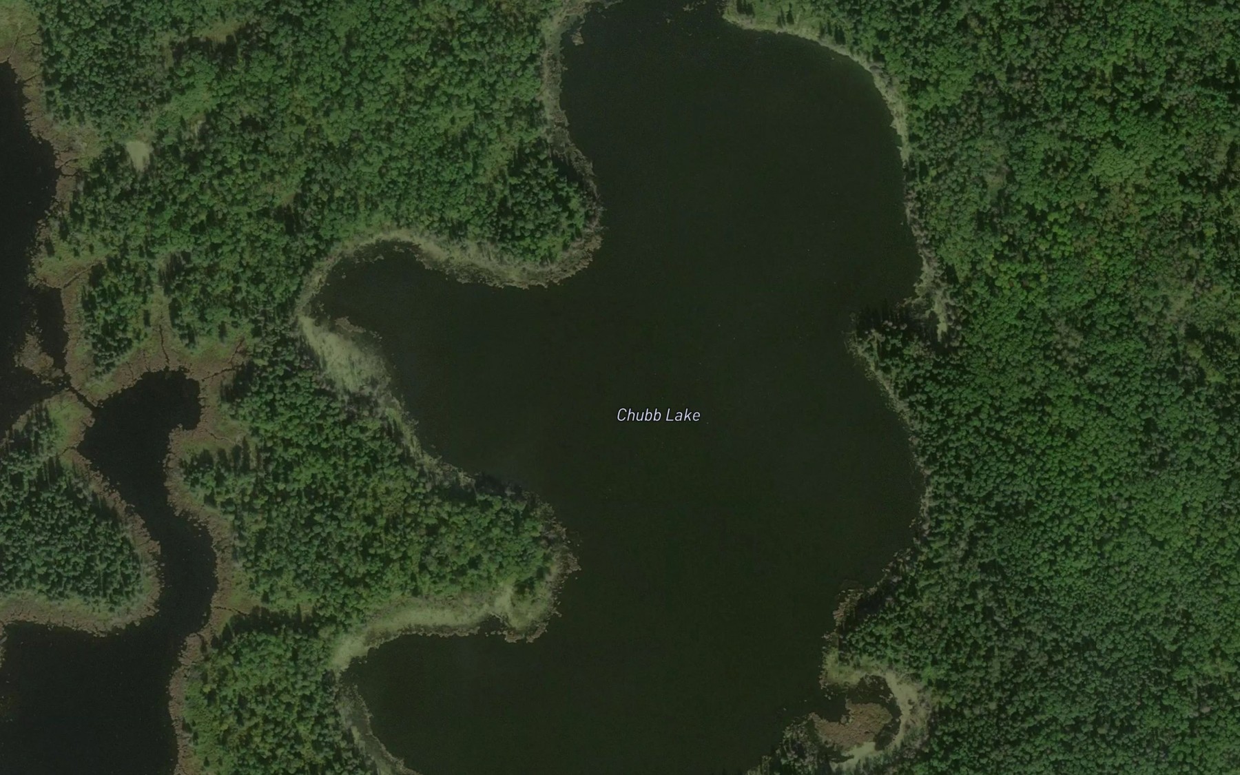 Satellite map of the Chubb Lake