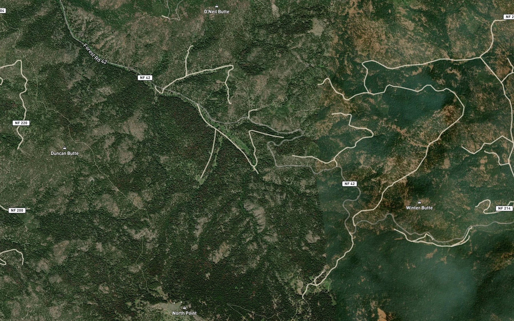 Satellite map of the Cline Creek