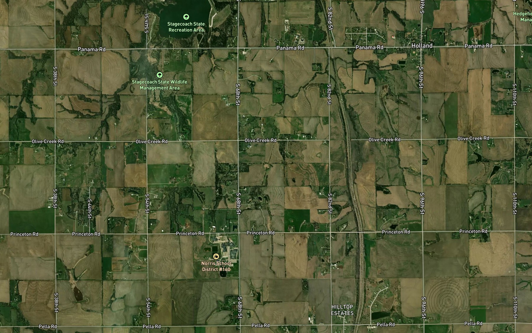 Satellite map of the Upper Salt Creek Reservoir 11-4