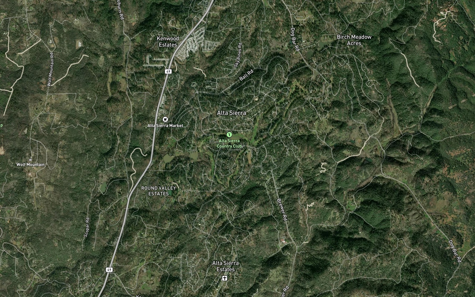 Satellite map of the Rattlesnake Ditch