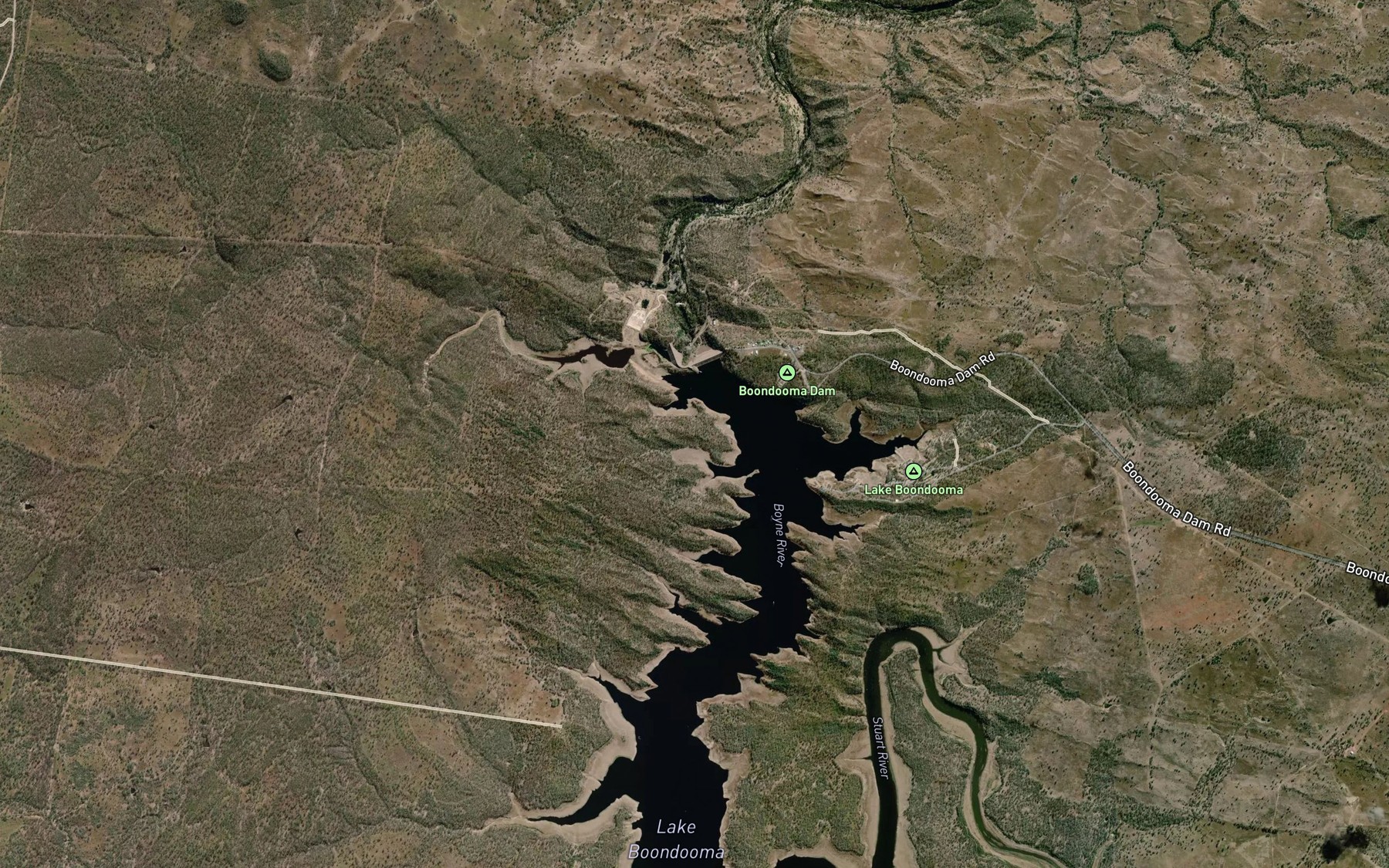 Satellite map of the Sandy Creek