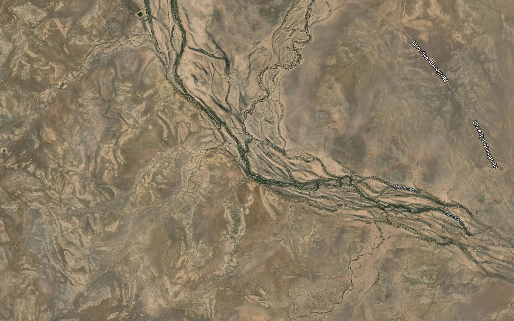 Satellite map of the Ten Mile Creek