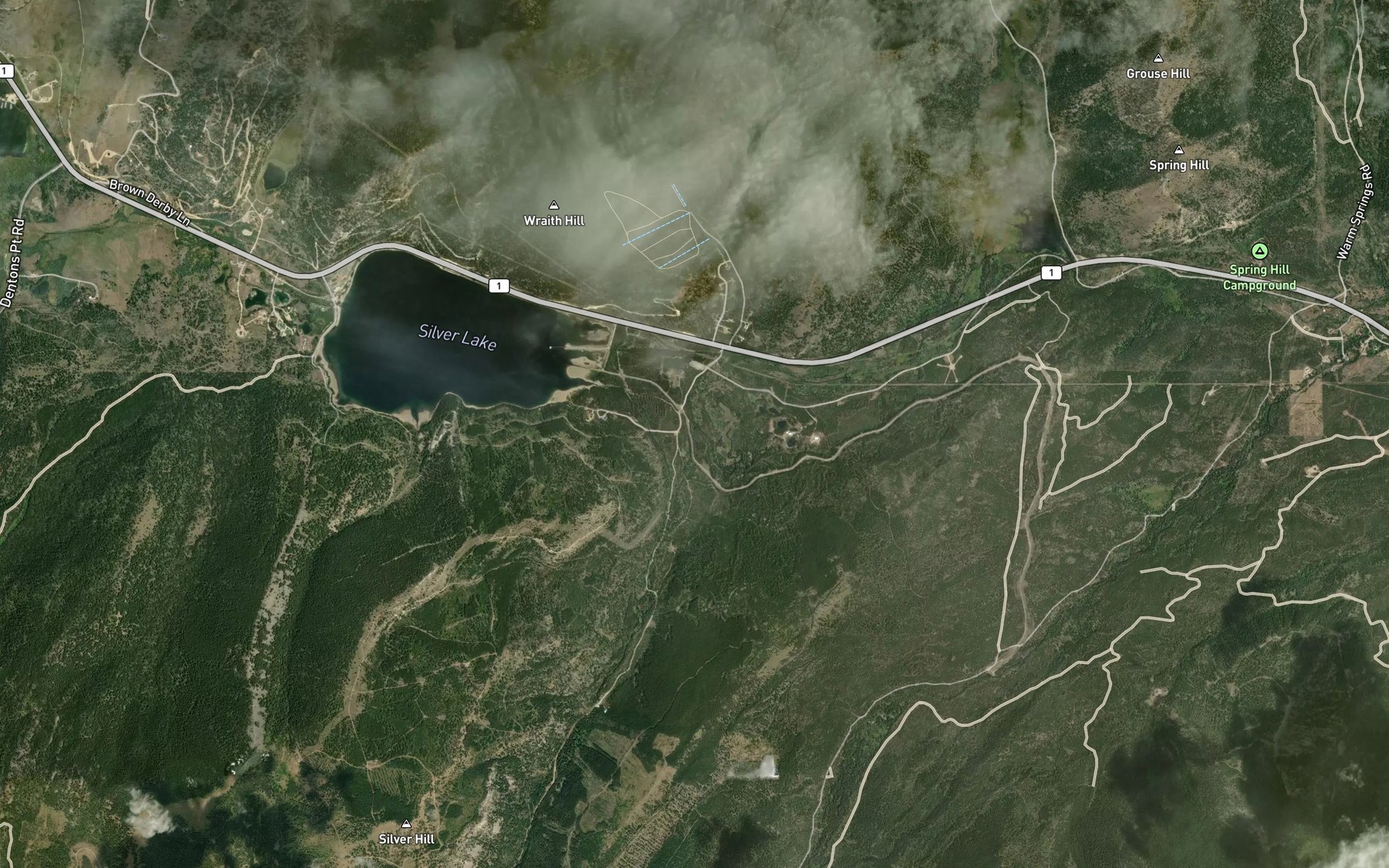 Satellite map of the Storm Lake Creek