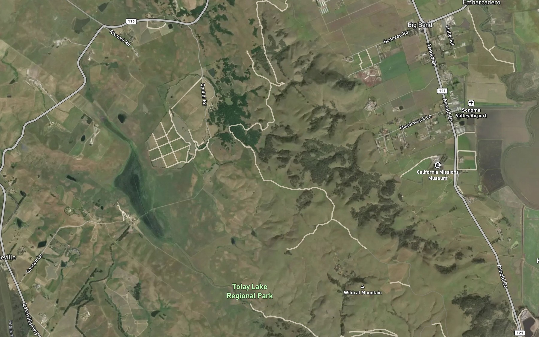Satellite map of the Gravelly Lake