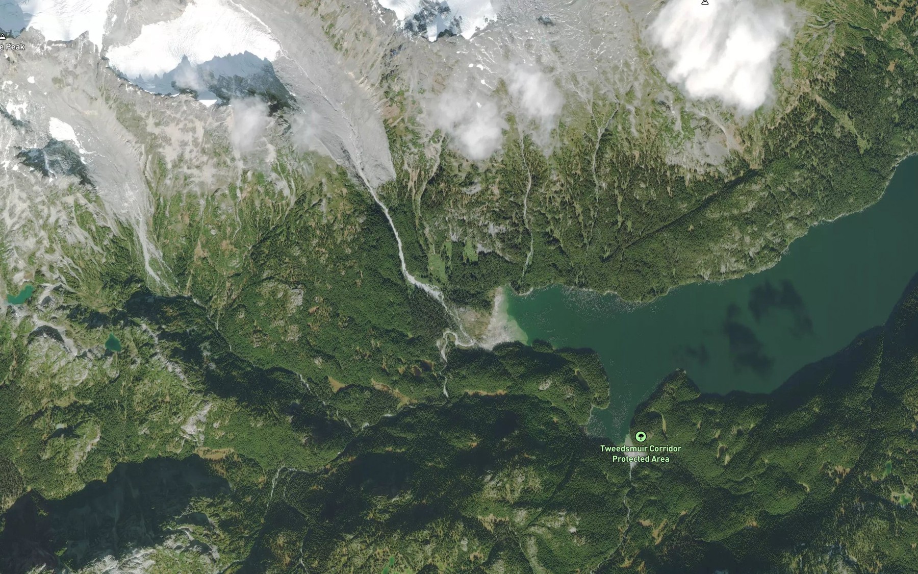 Satellite map of the McCuish Creek