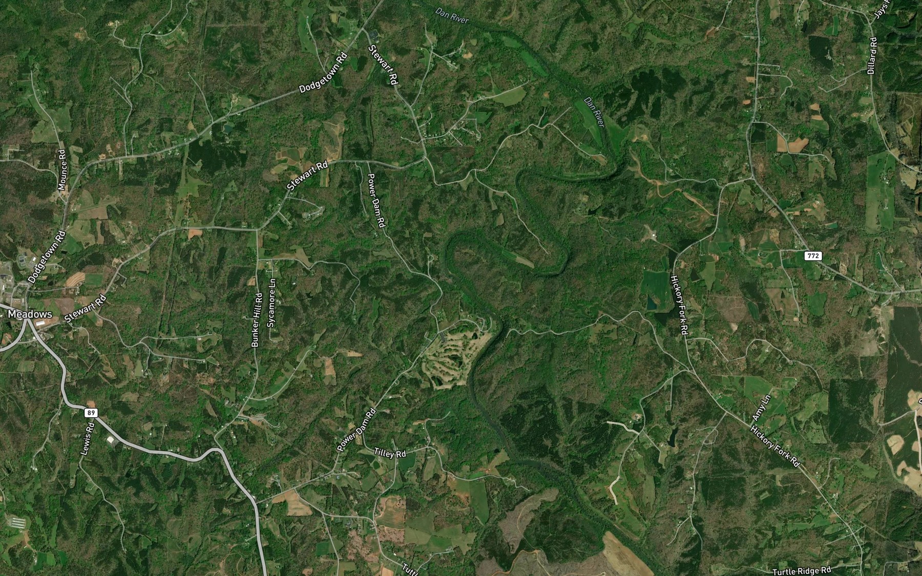 Satellite map of the Zilphy Creek