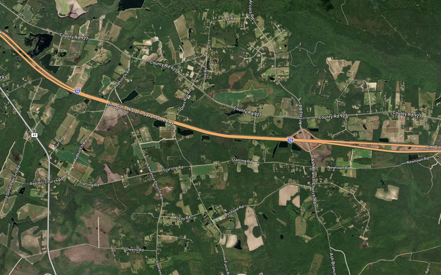 Satellite map of the Starlins Pond (historical)