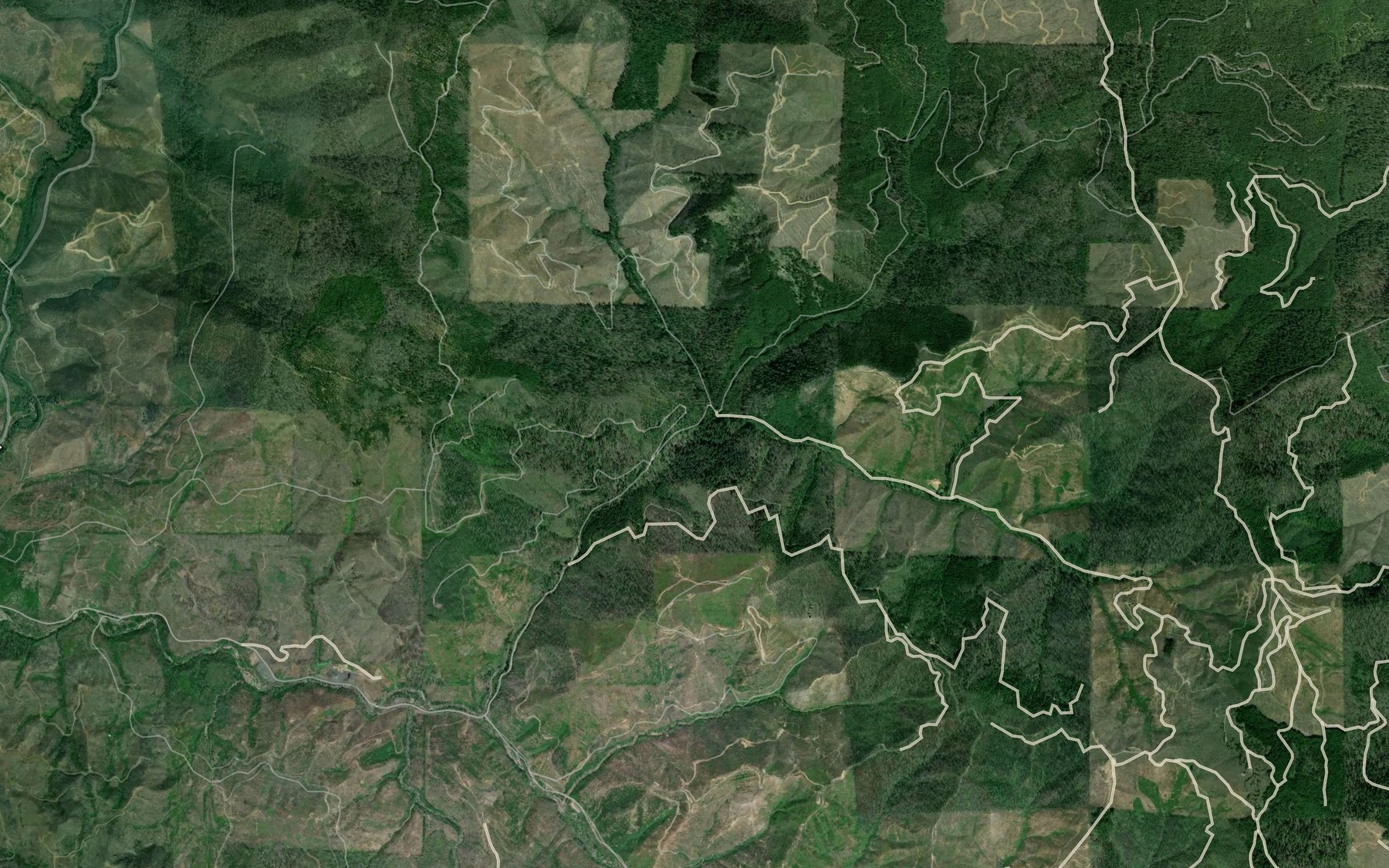 Satellite map of the Surprise Creek