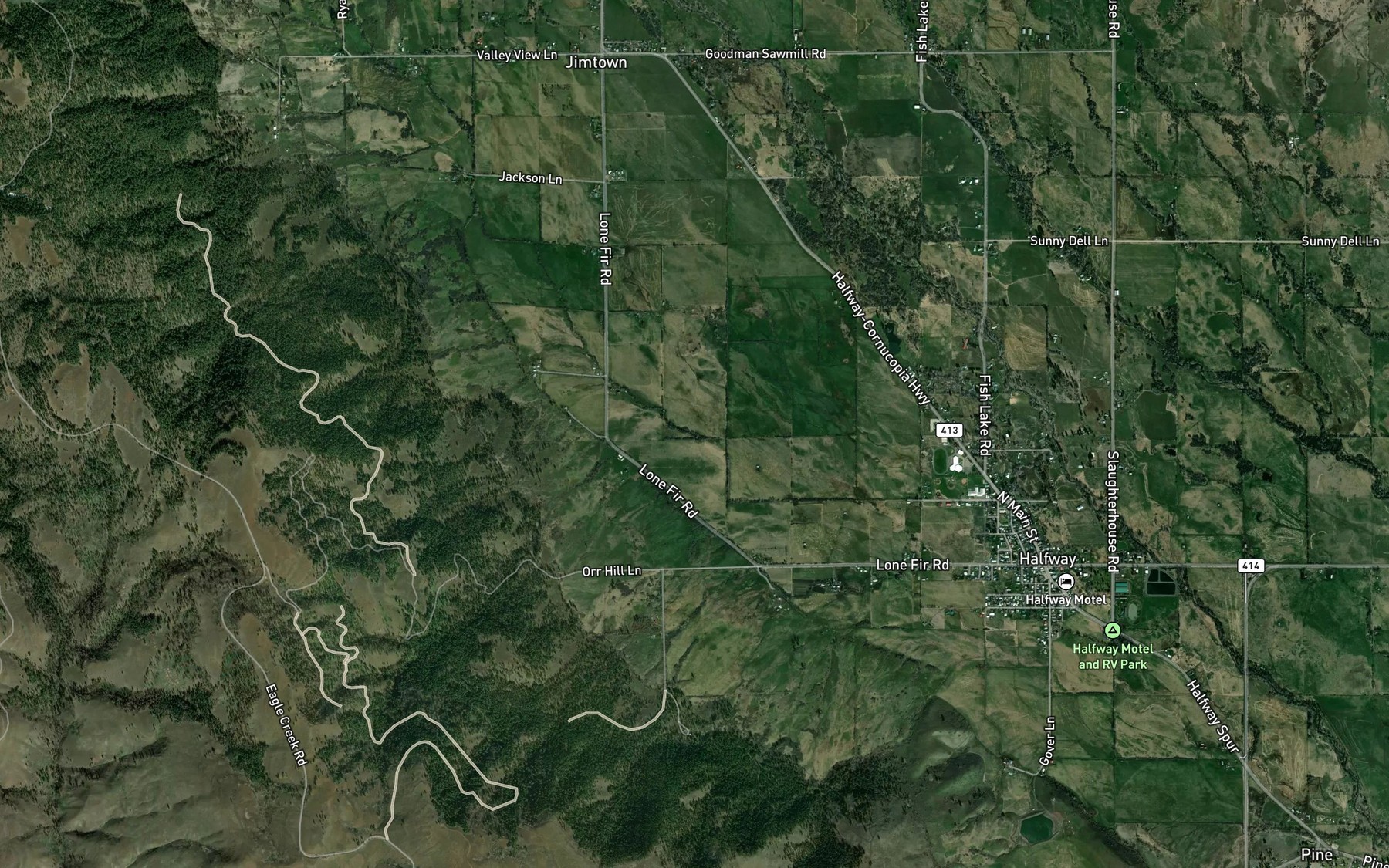 Satellite map of the Mining Channel