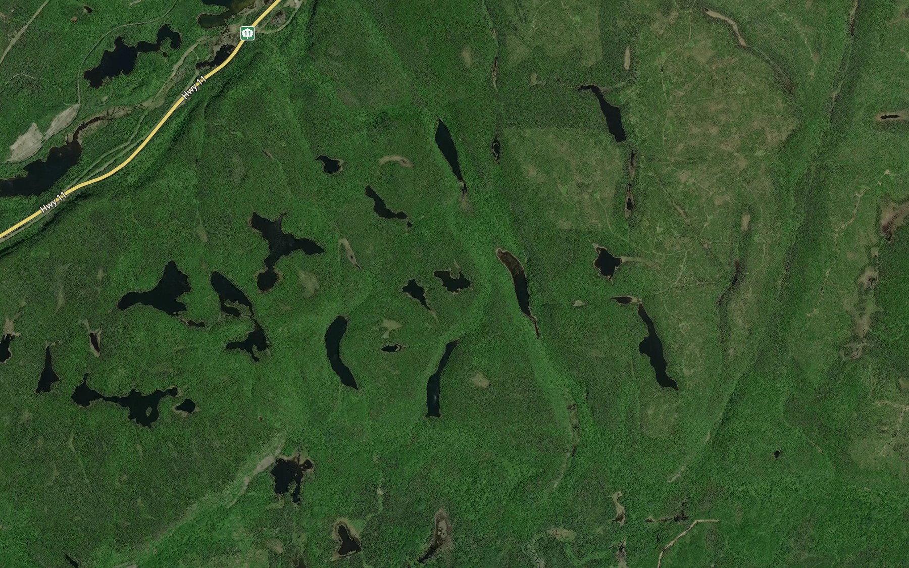 Satellite map of the Doze Lake