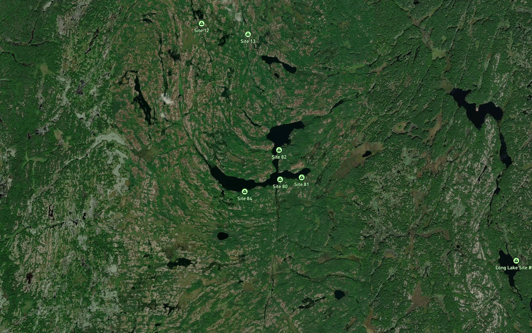 Satellite map of the Smudge Lake