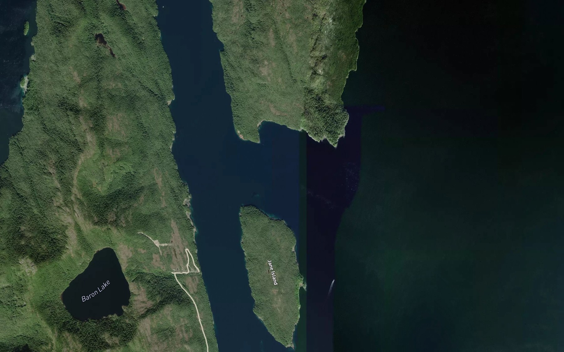 Satellite map of the Sarah Passage