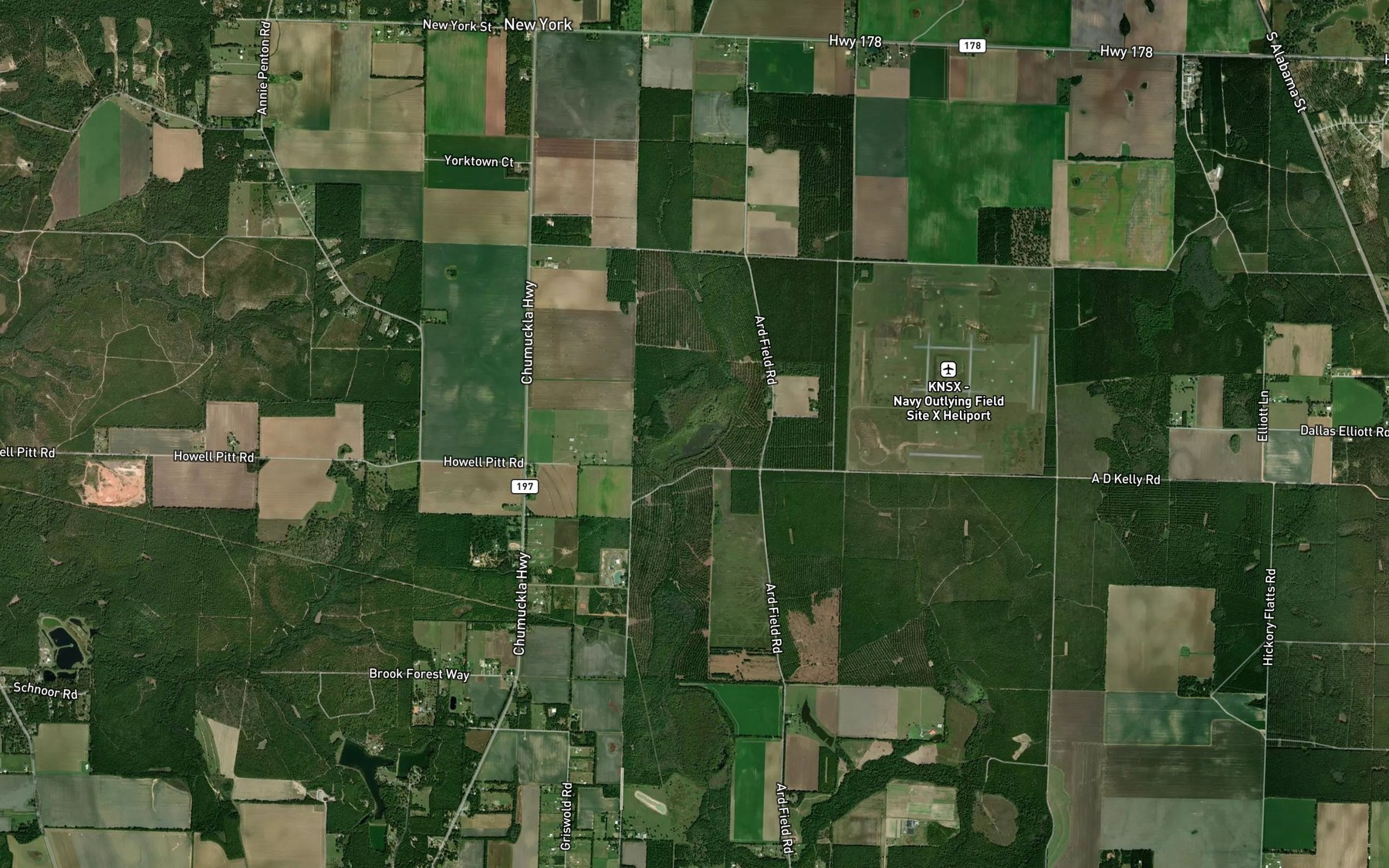 Satellite map of the Forty Acre Pond