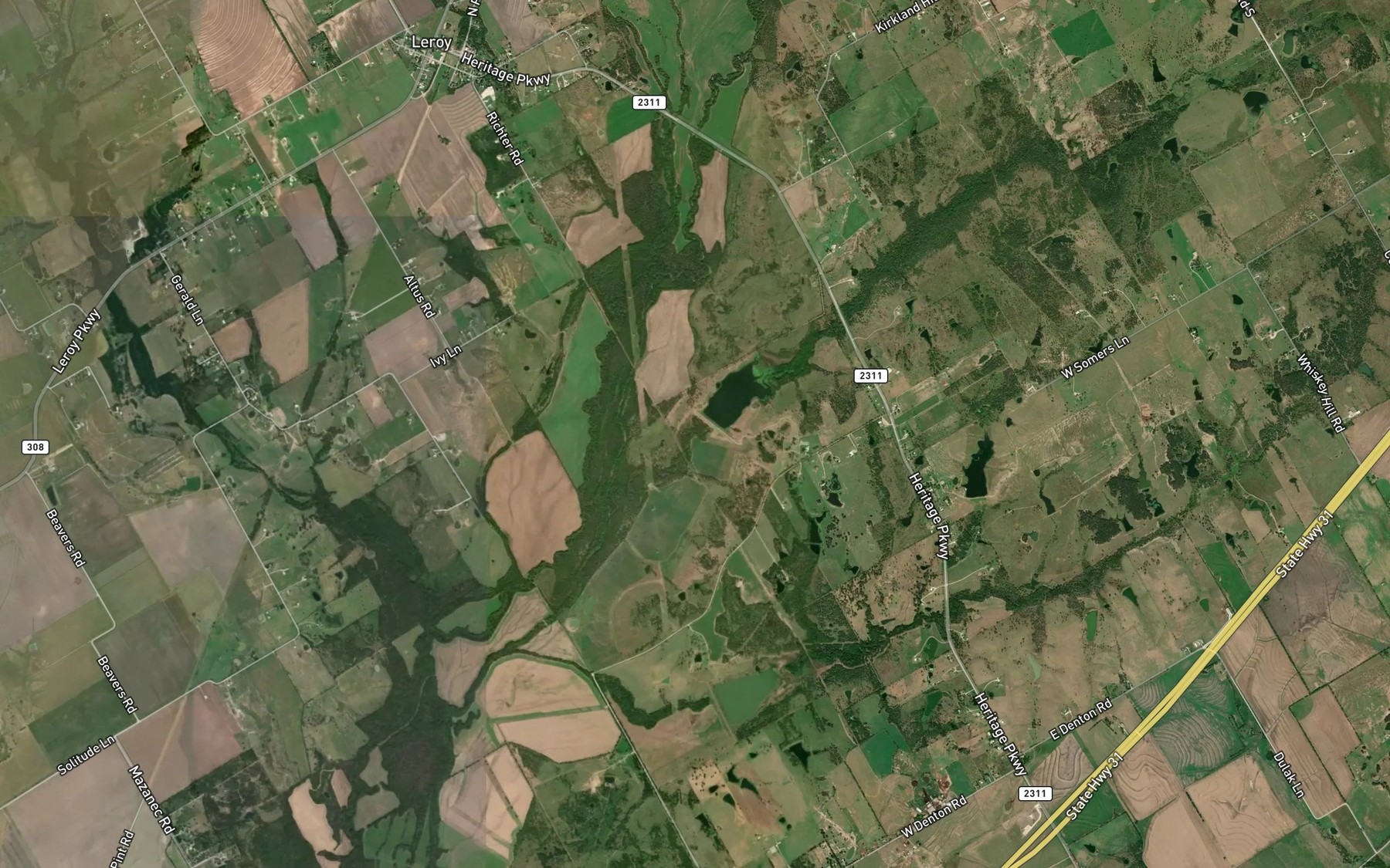 Satellite map of the Soil Conservation Service Site 11 Reservoir