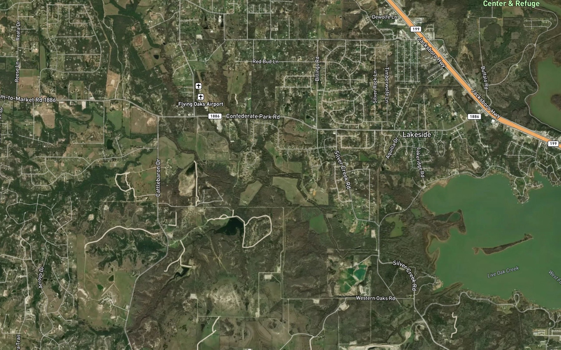 Satellite map of the Mill Creek