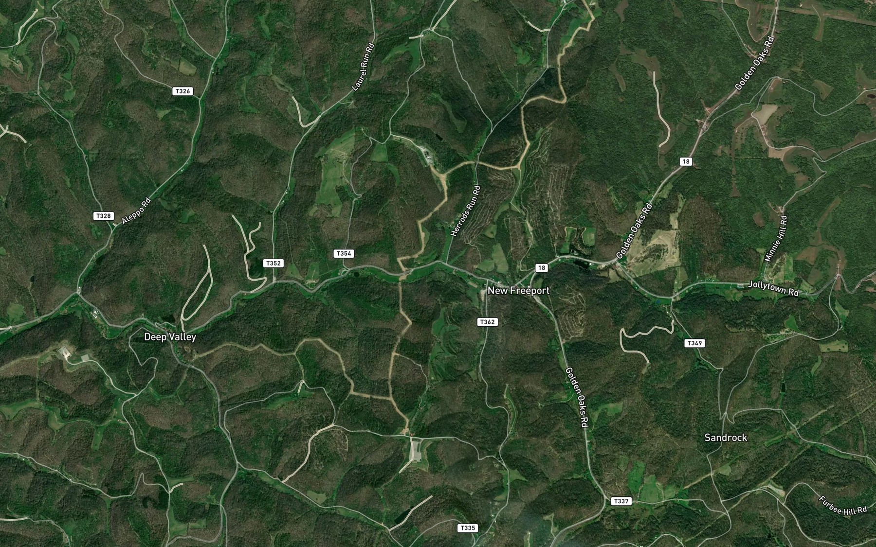 Satellite map of the Herod Run