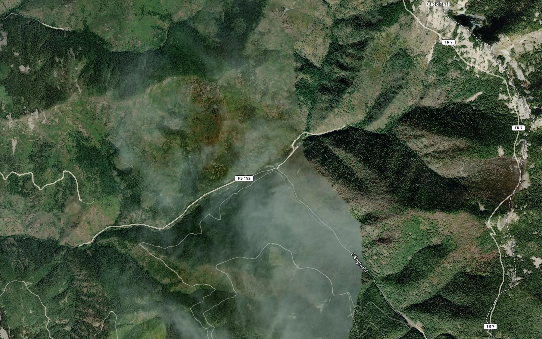 Satellite map of the Tributary Creek