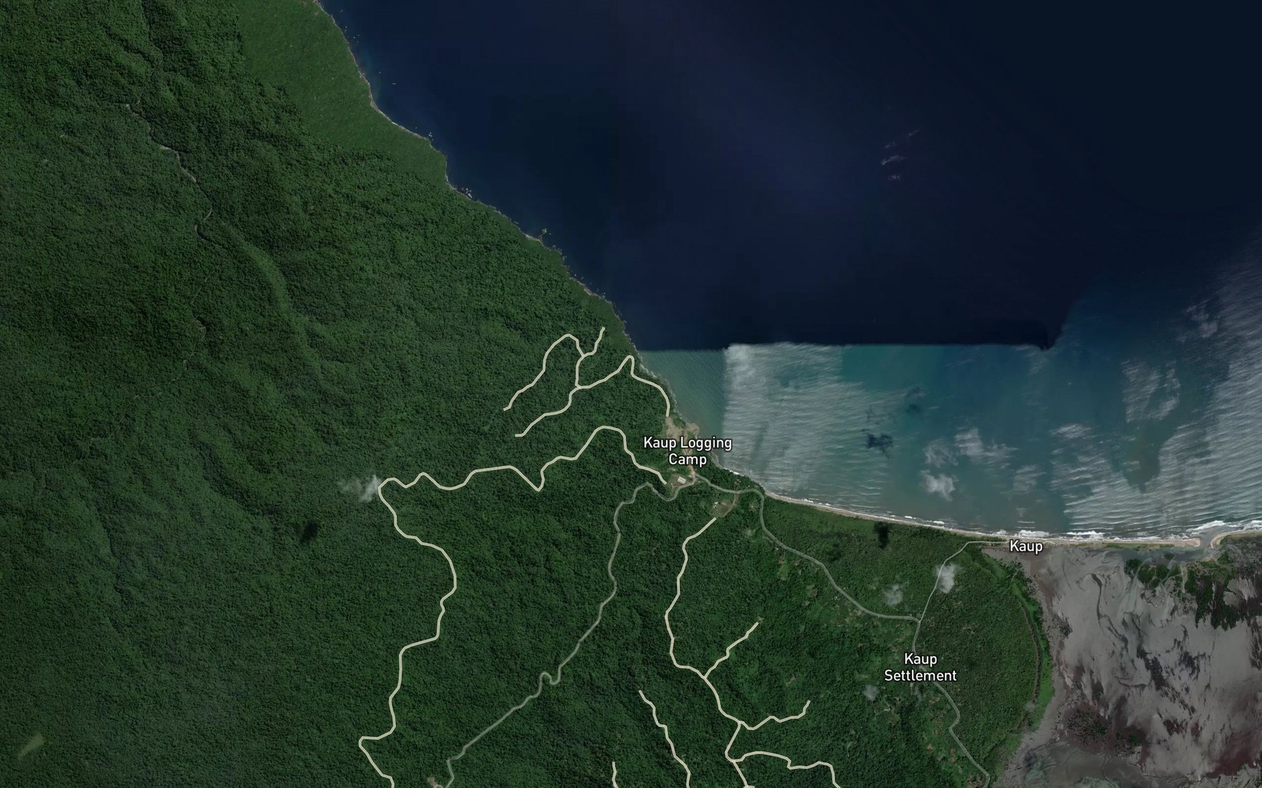 Satellite map of the Takot Creek