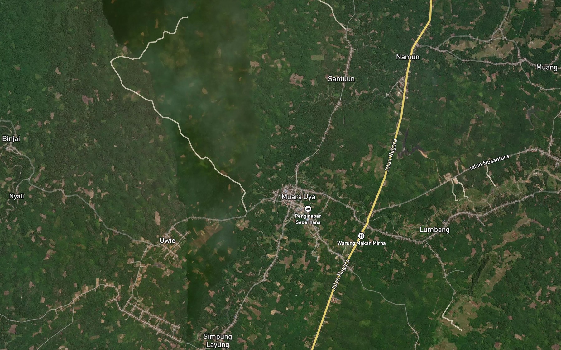 Satellite map of the Sungai Uya