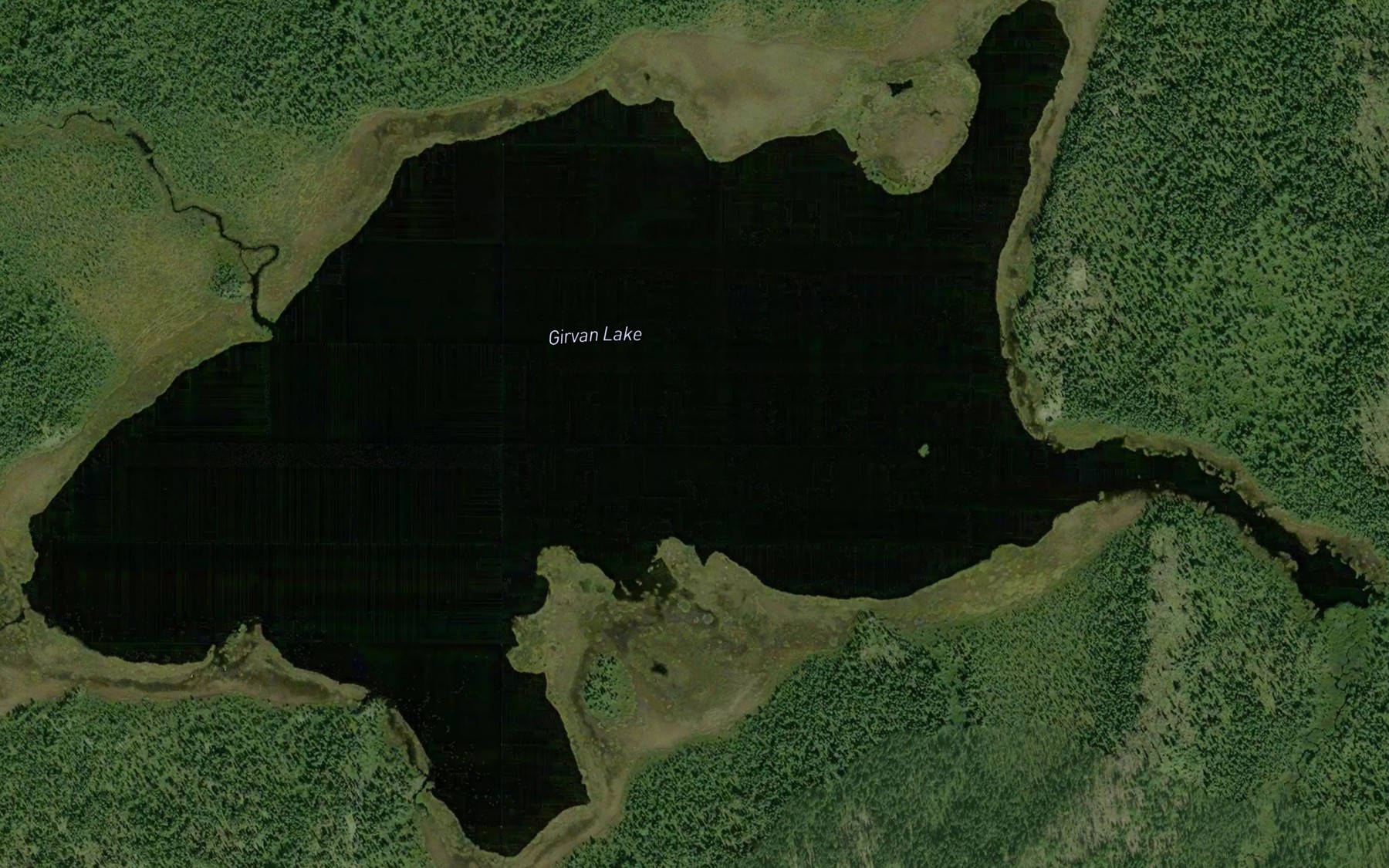Satellite map of the Girvan Lake