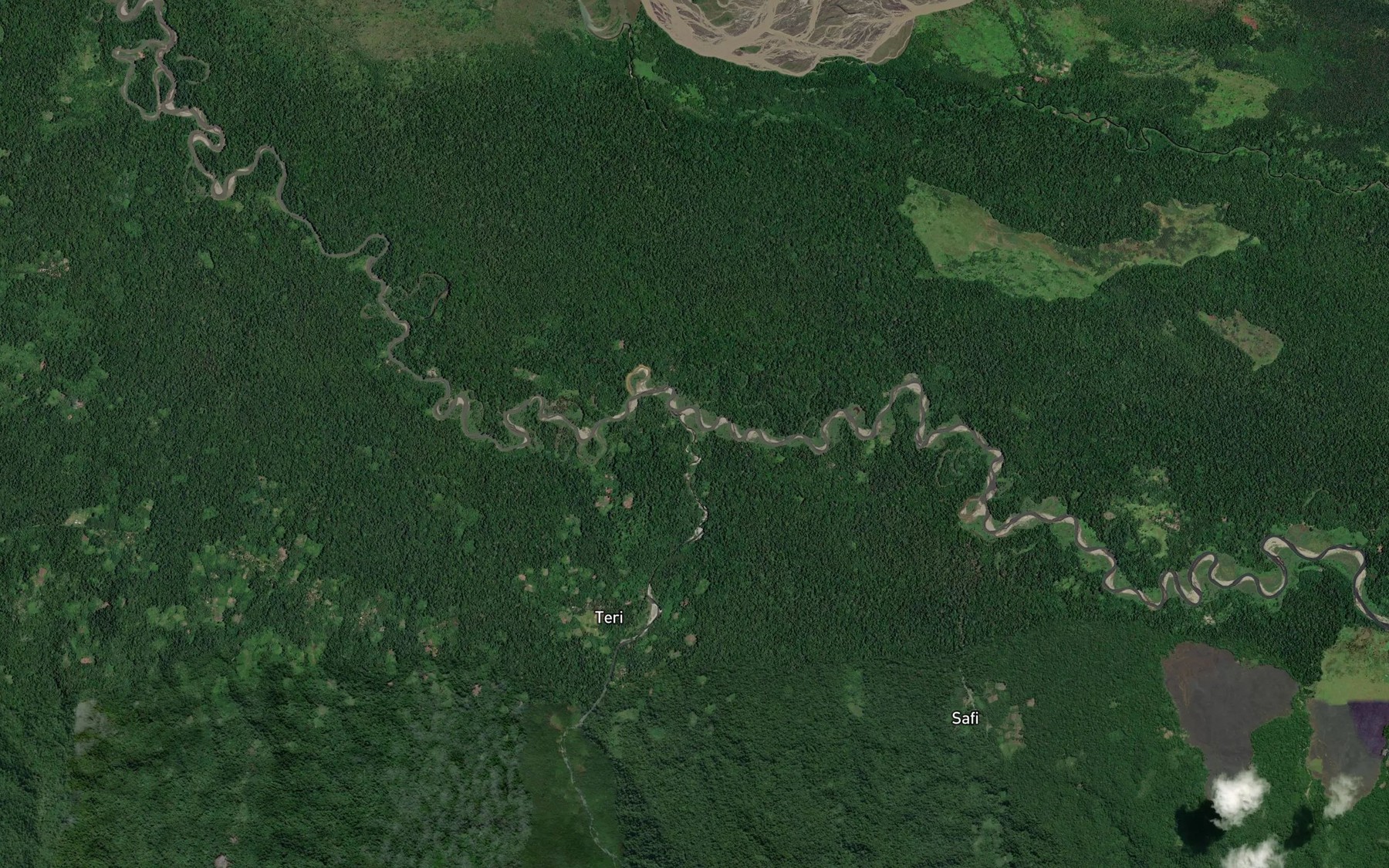 Satellite map of the Tei River