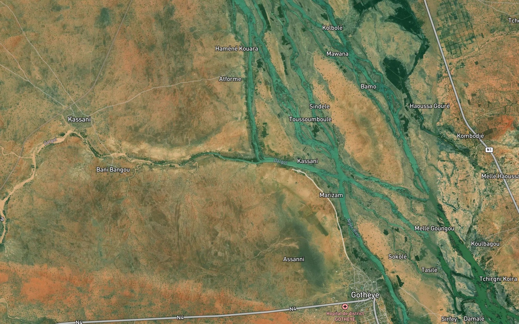 Satellite map of the Dargol