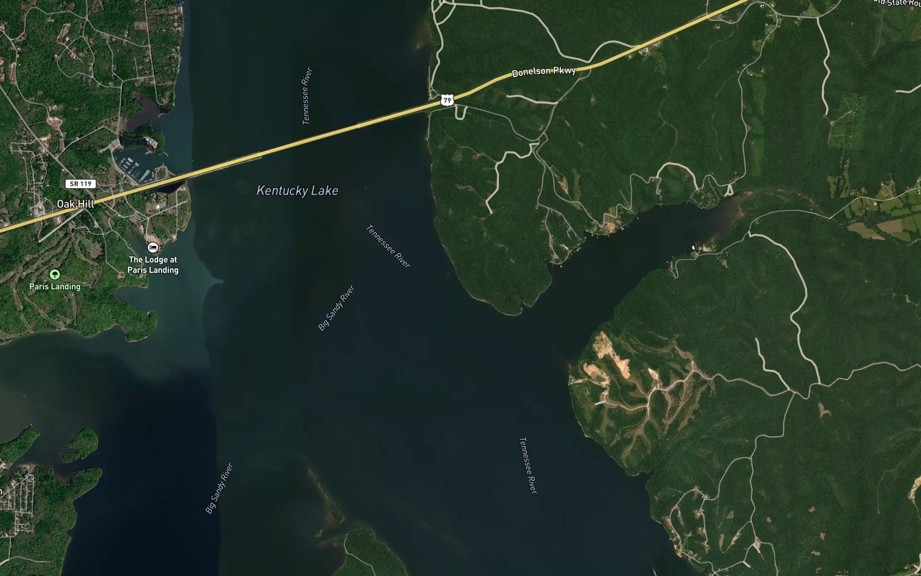 Satellite map of the Big Sandy Bar