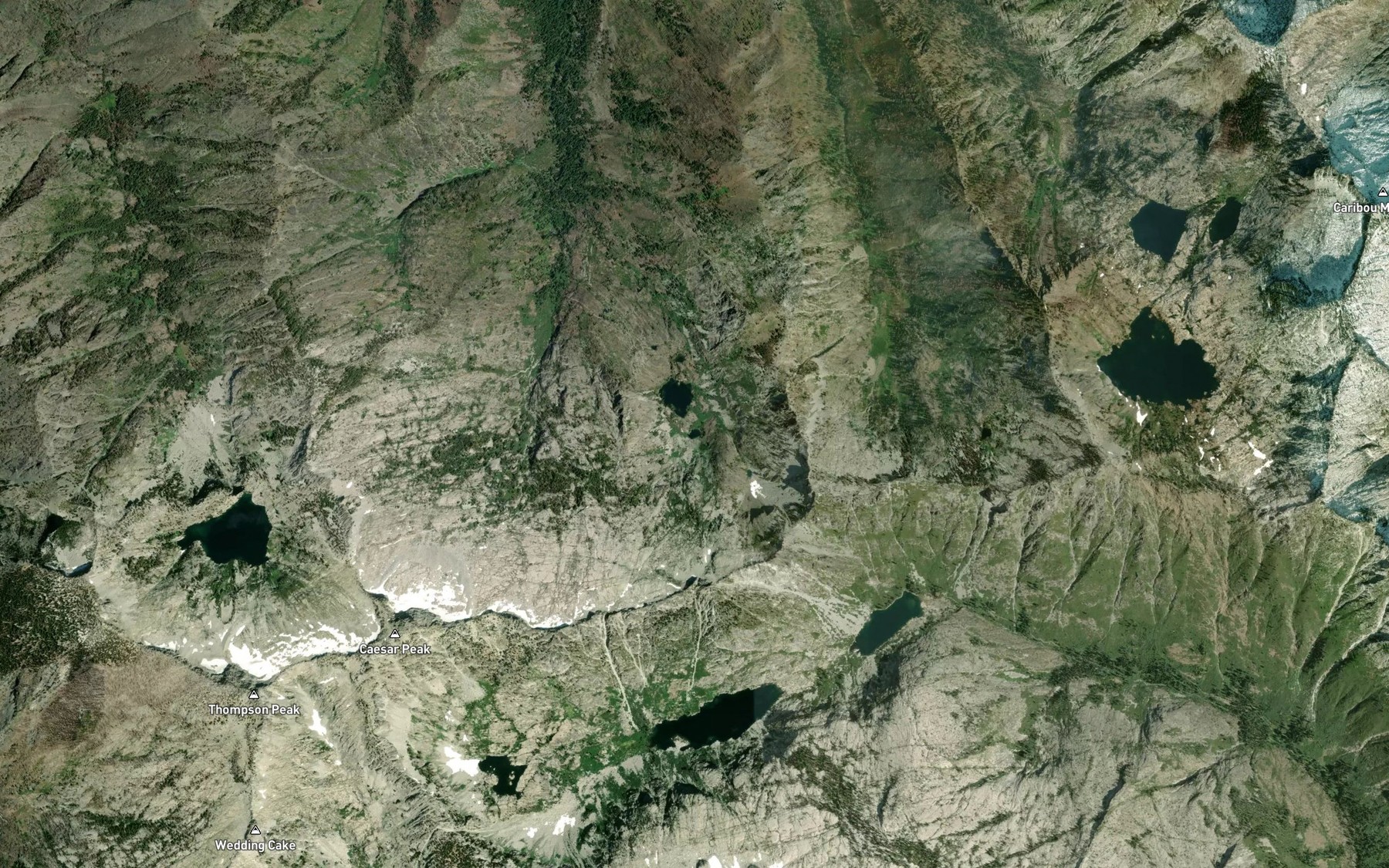 Satellite map of the Moraine Lake