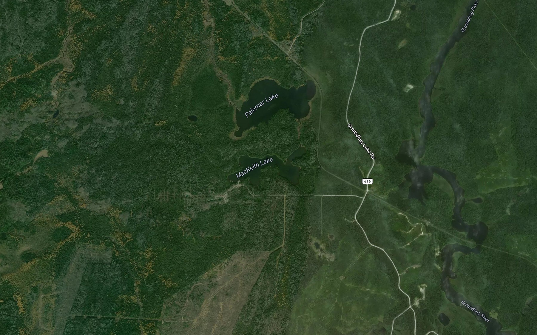 Satellite map of the MacKeith Lake