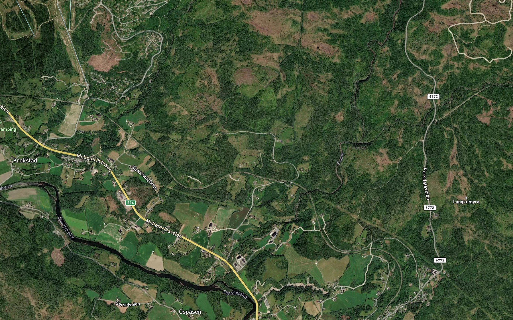 Satellite map of the Skavmobekken