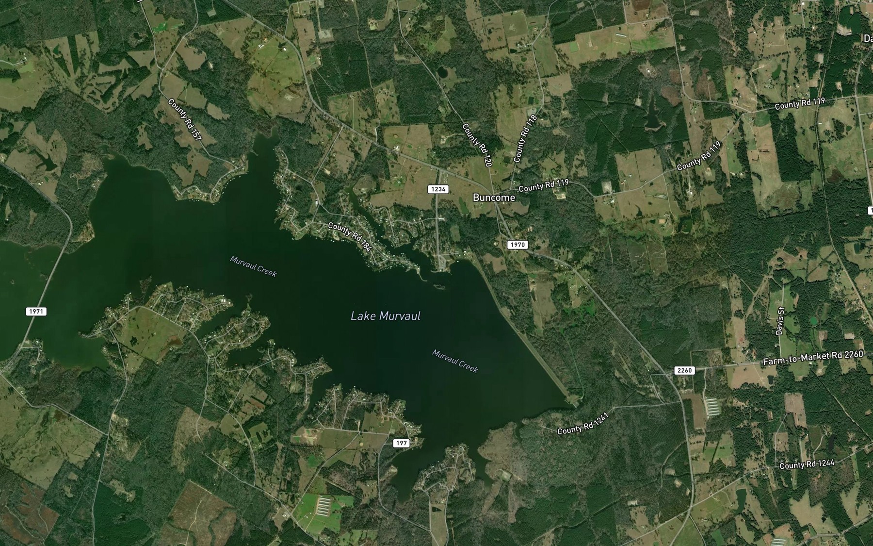 Satellite map of the Jones Branch