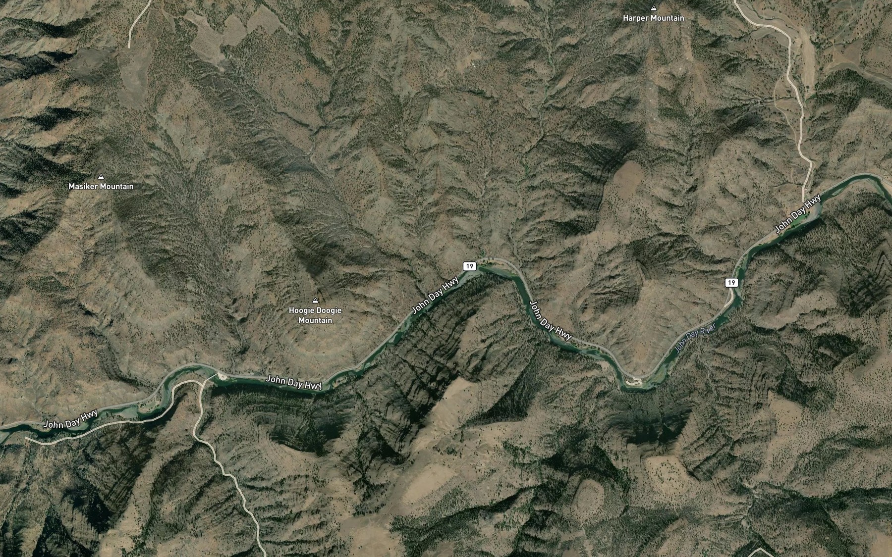 Satellite map of the Grassy Dell Creek