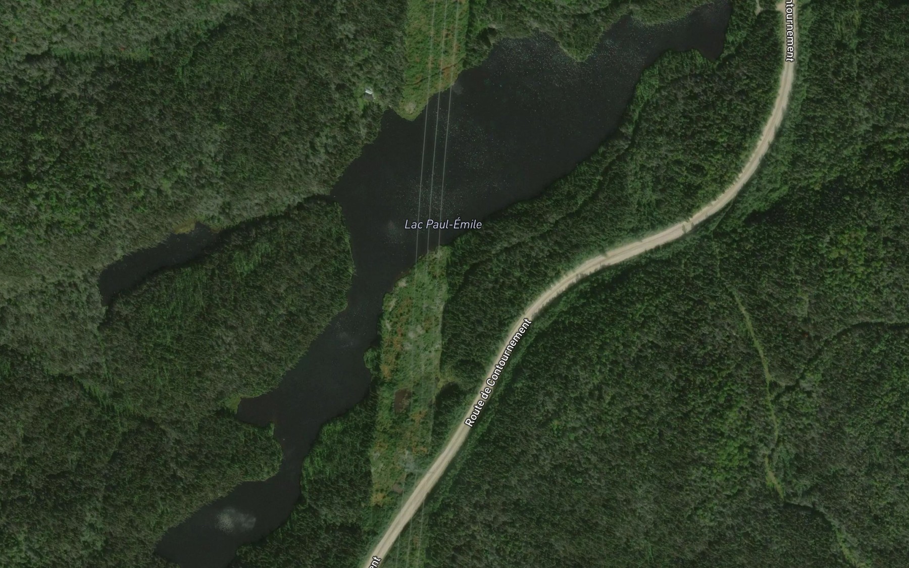 Satellite map of the Lac Paul-Emile
