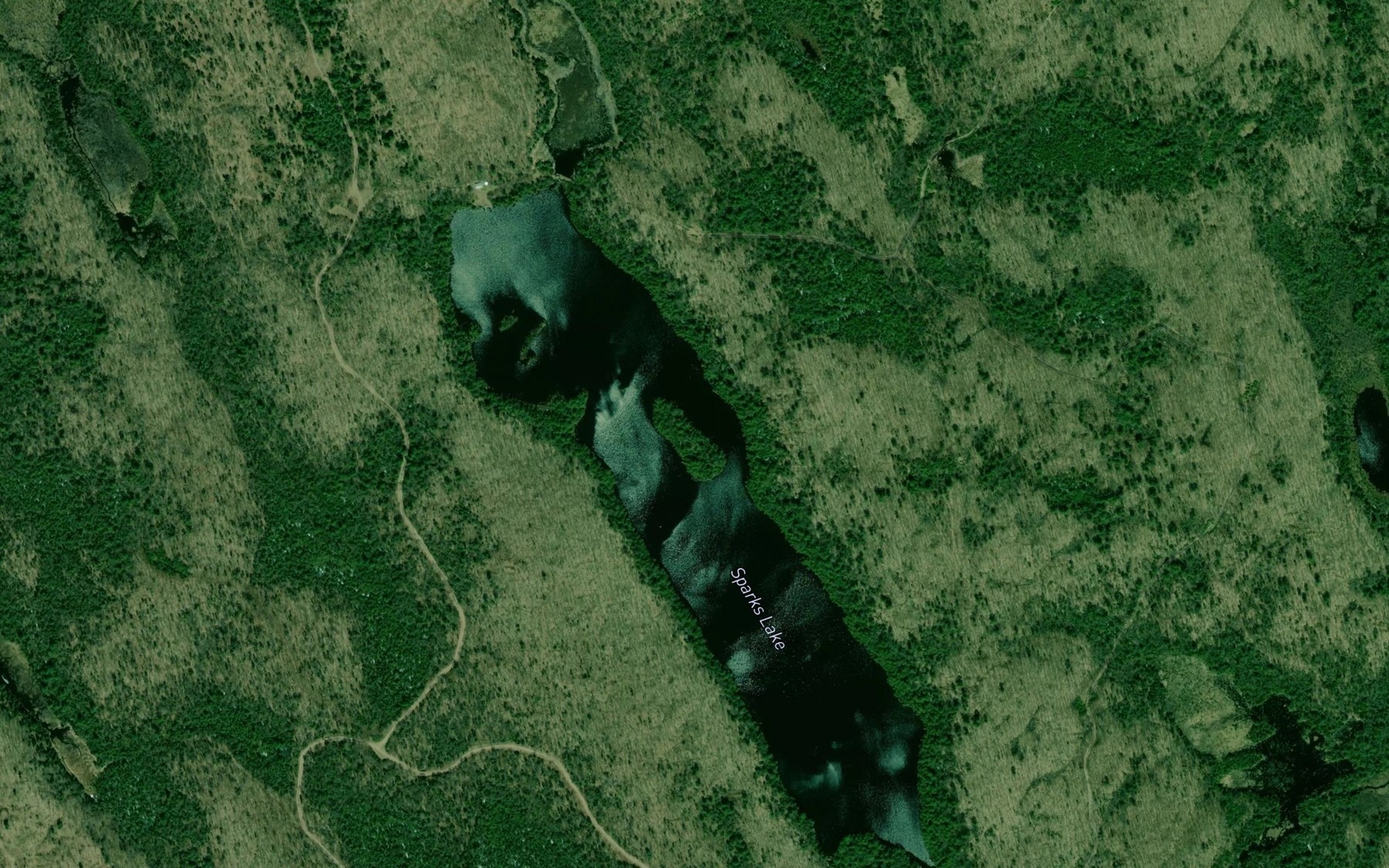 Satellite map of the Sparks Lake