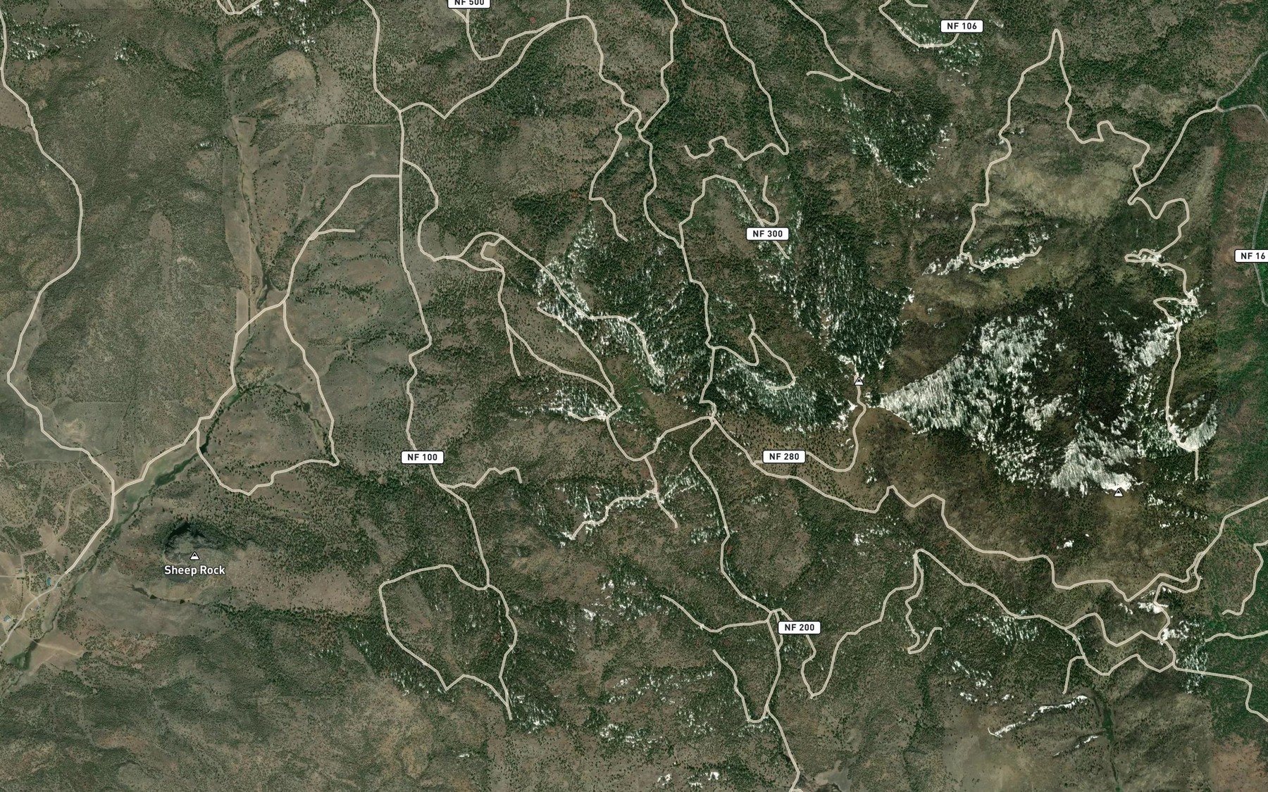 Satellite map of the Hamer Creek