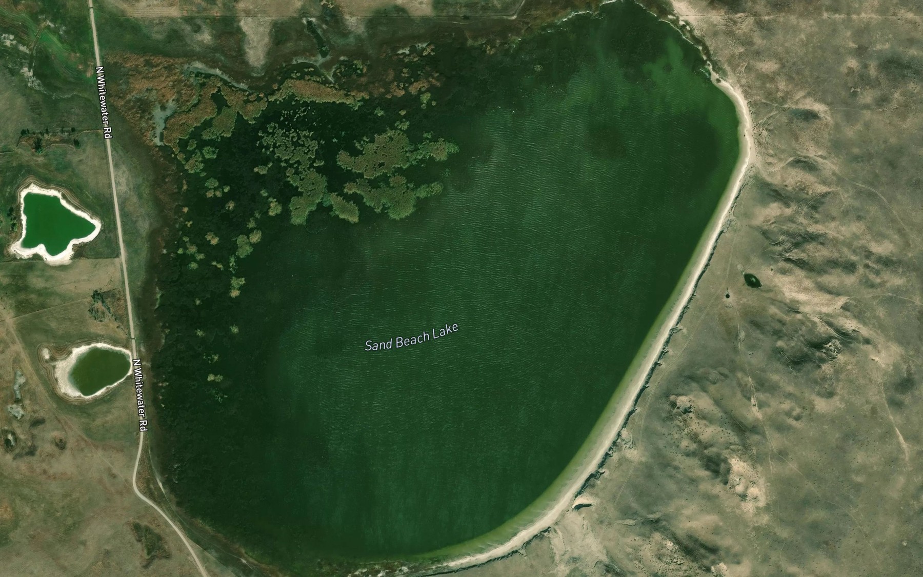Satellite map of the Sand Beach Lake