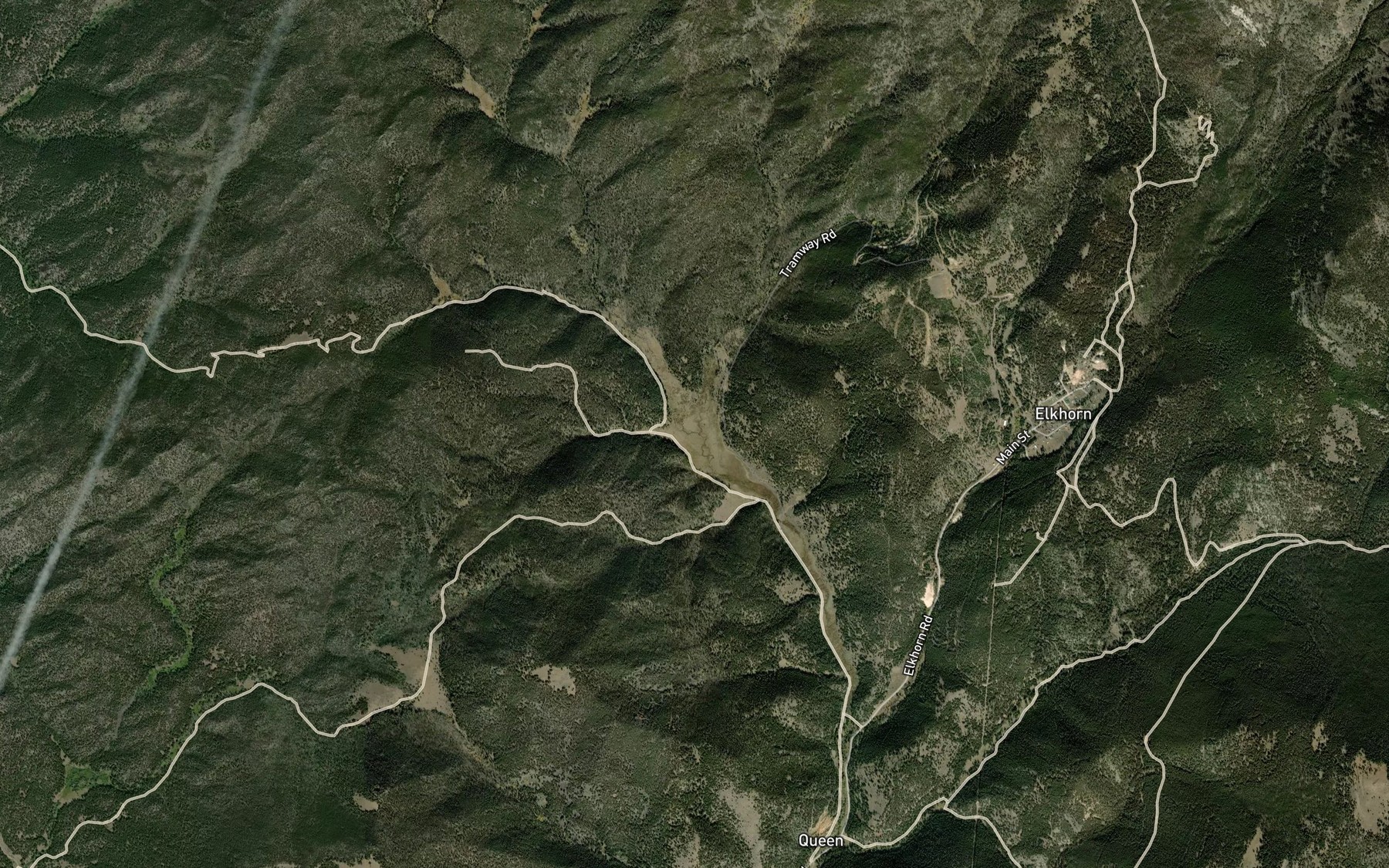 Satellite map of the Sourdough Creek