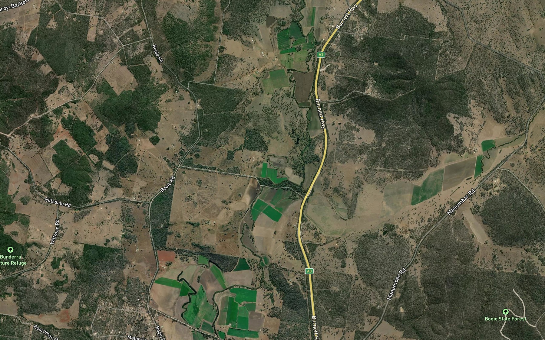 Satellite map of the Wheelbarrow Creek