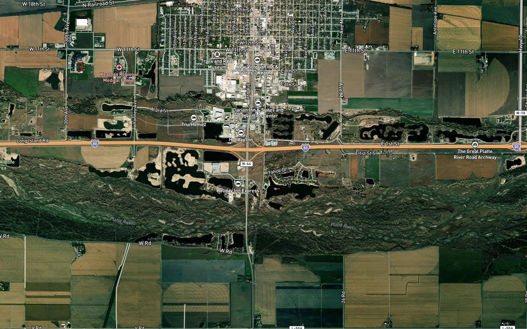 Satellite map of the Walker Channel