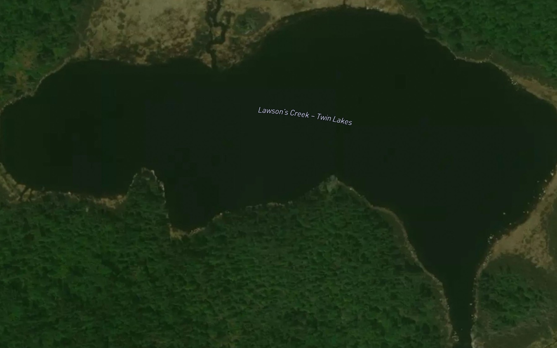 Satellite map of the Twin Lakes