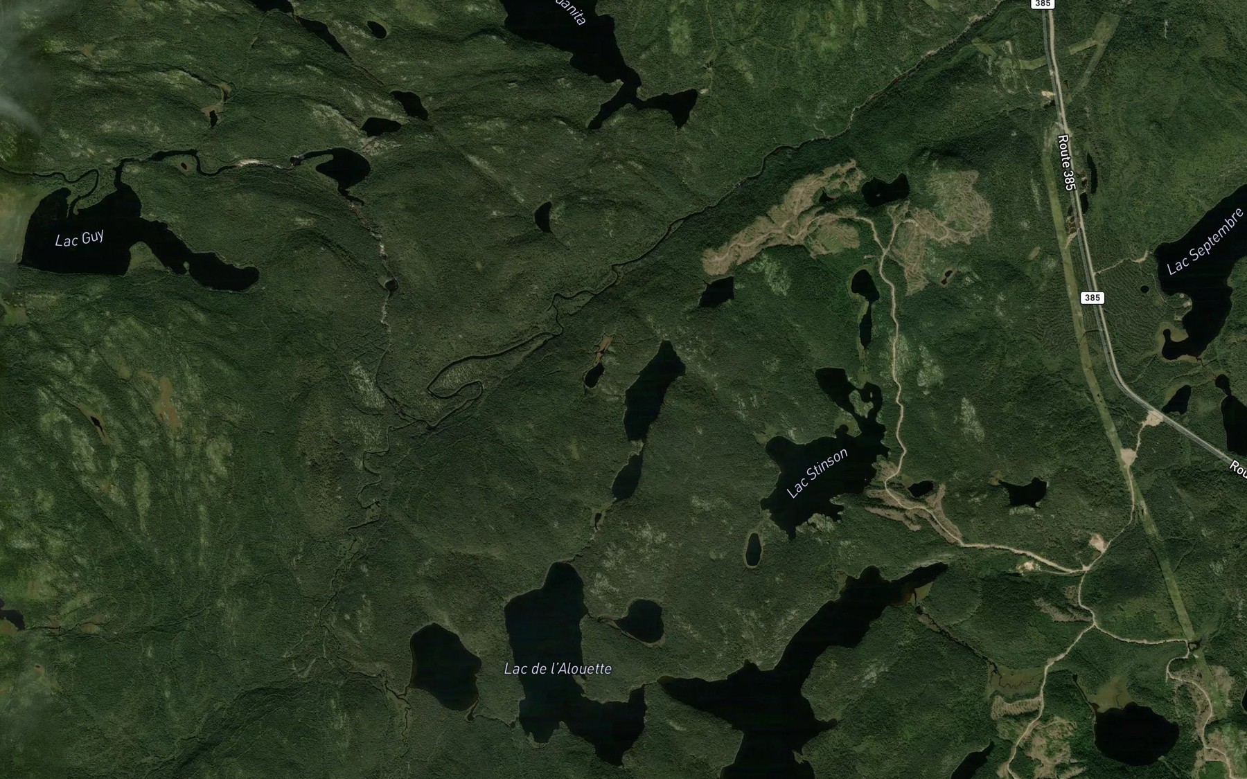 Satellite map of the Lac Marcoux