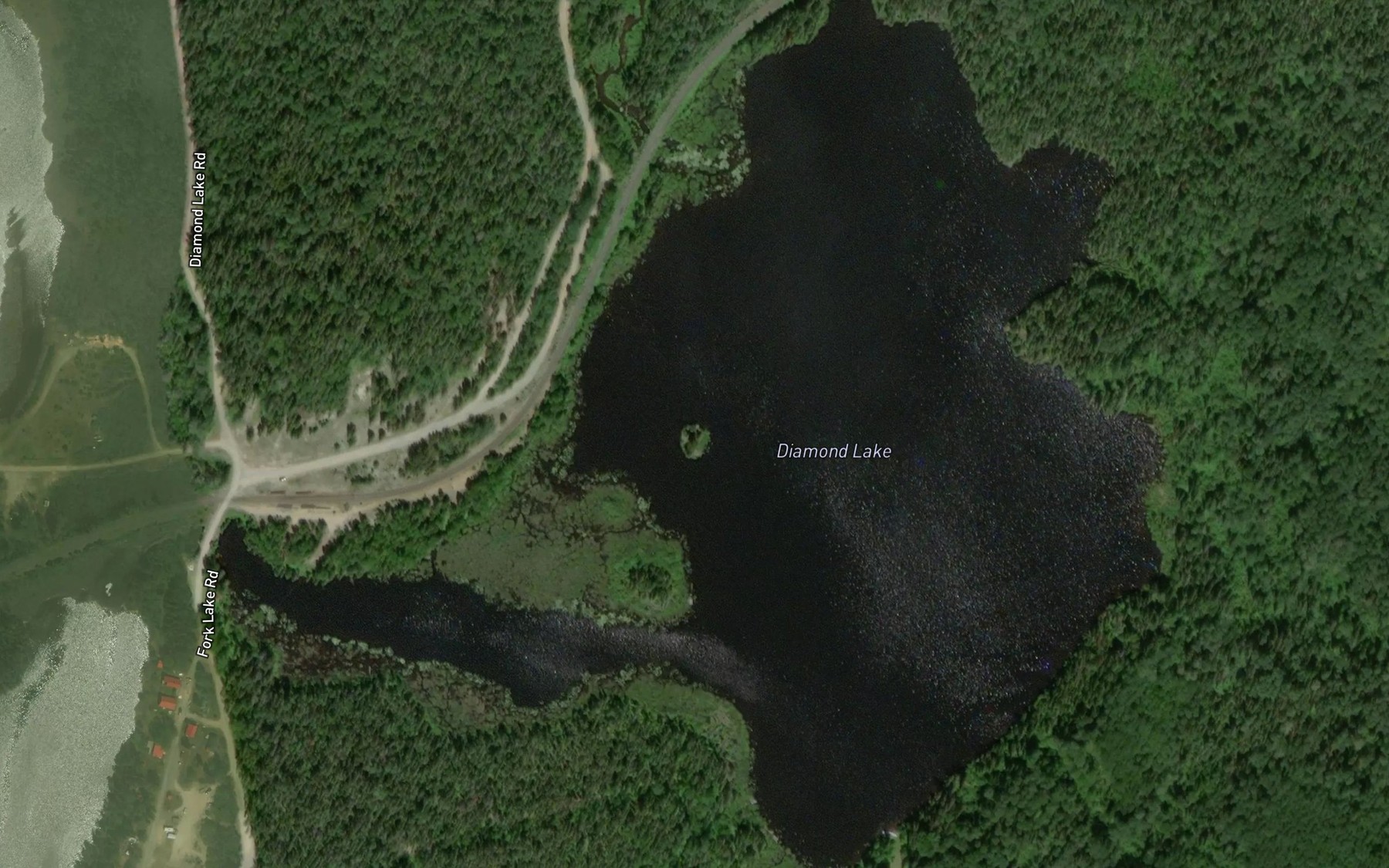 Satellite map of the Diamond Lake
