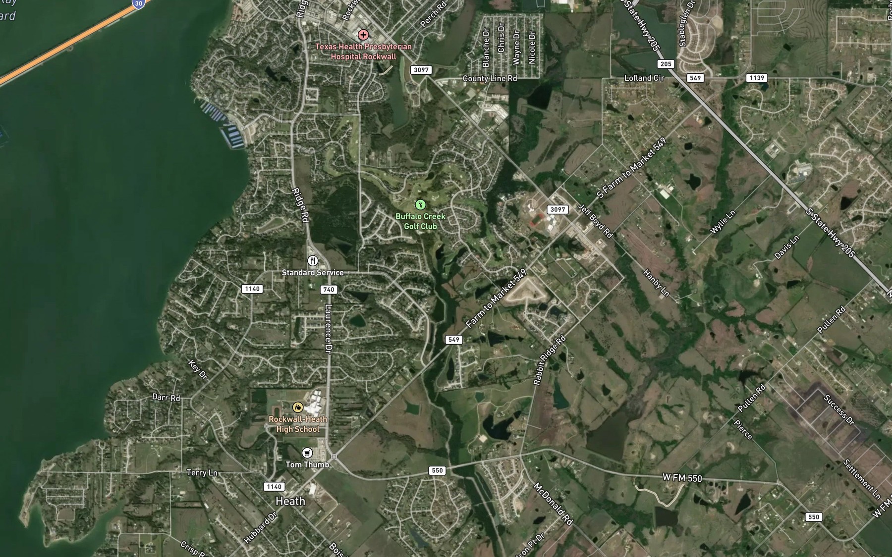Satellite map of the Little Buffalo Creek