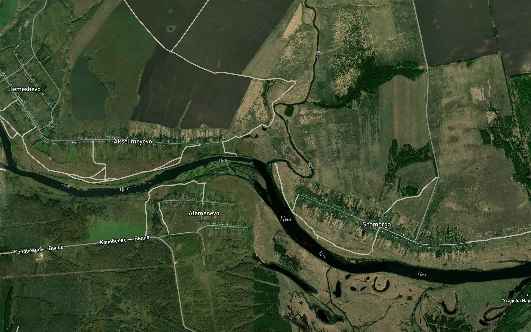 Satellite map of the Aza