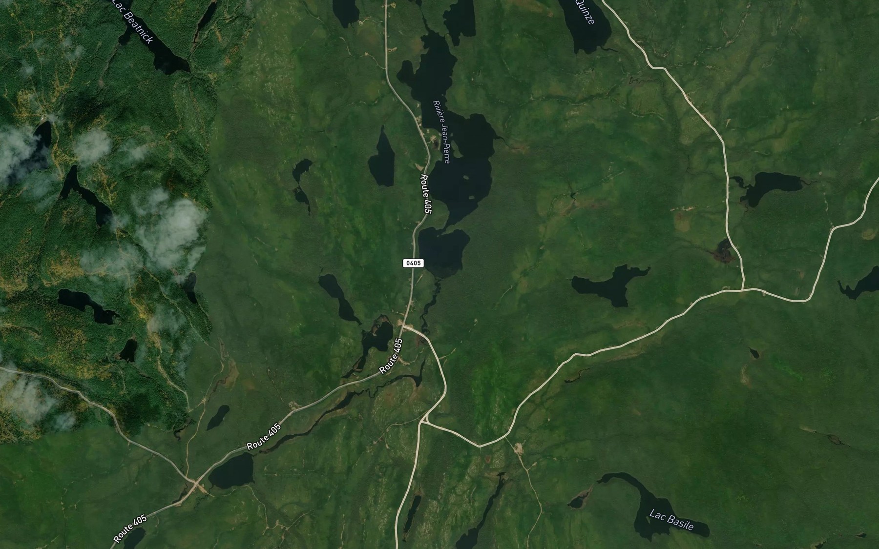 Satellite map of the Riviere Weary