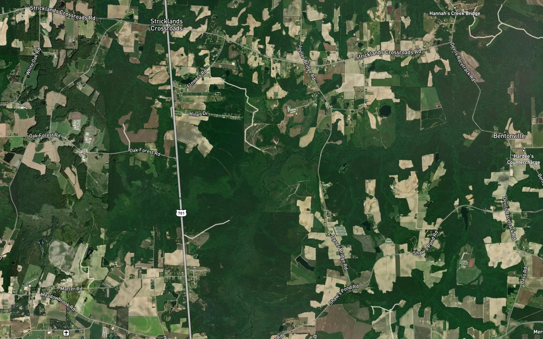 Satellite map of the Stone Creek